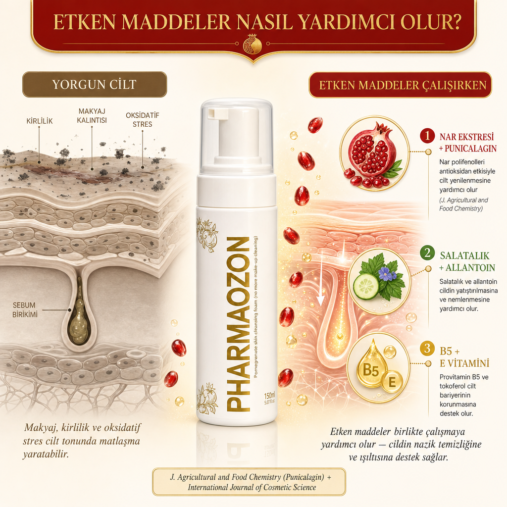 PHARMAOZON NAR CİLT TEMİZLEME KÖPÜĞÜ 150 ML